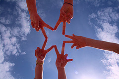 Photo '5 hands making a star shape' by Pink Sherbet Photography
