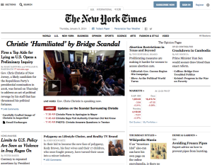 New York Times home page