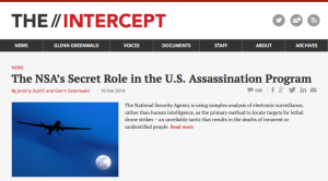 Homepage of The Intercept