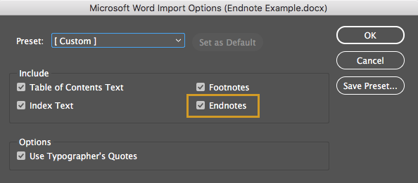 Endnotes from Word